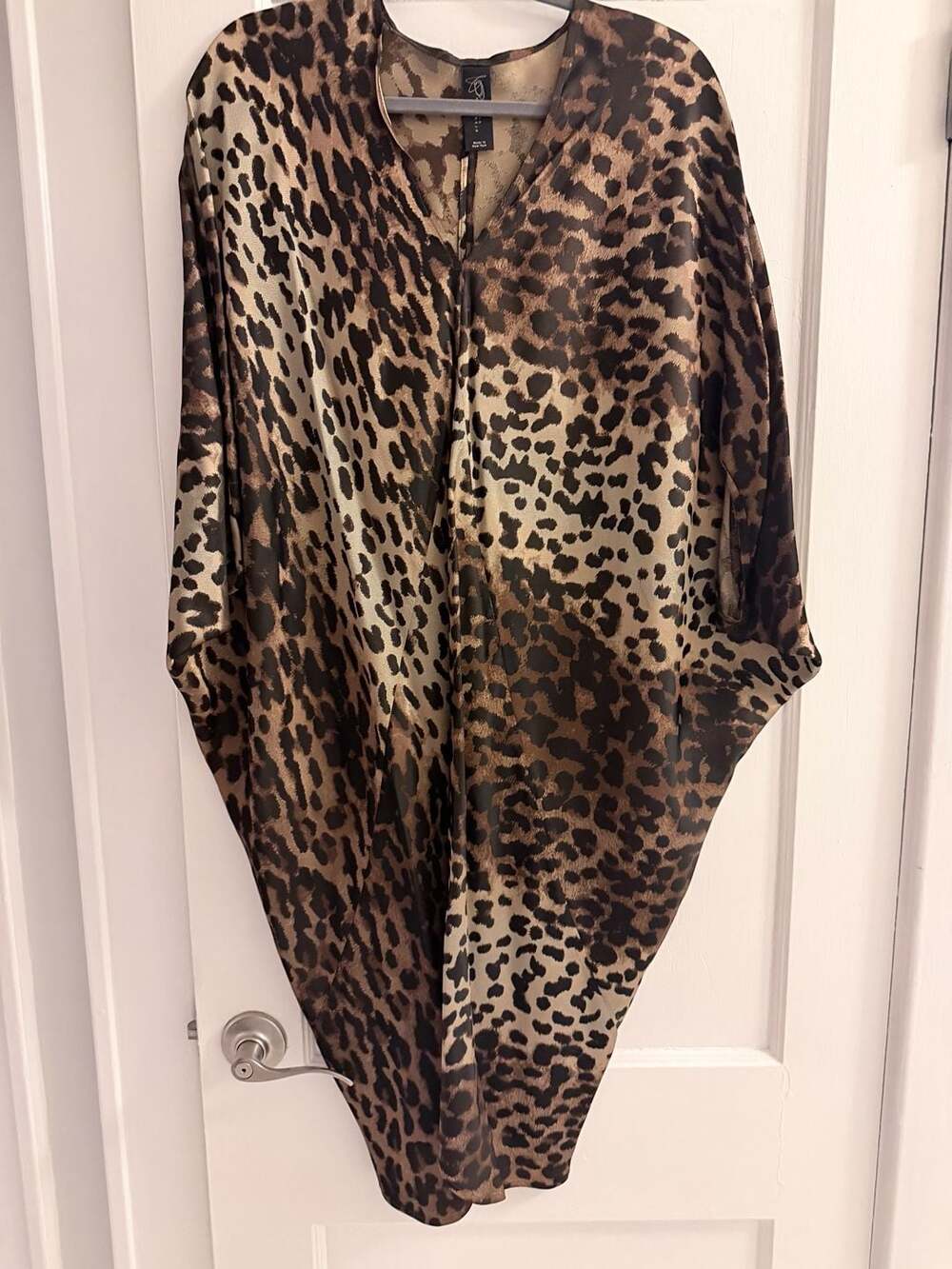 Zero + Maria Cornejo Leopard Print Batwing Kaftan Dress